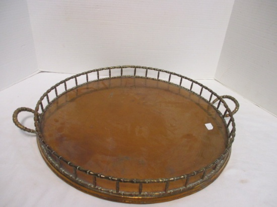 Large Round Brass Serving Tray - Made in India