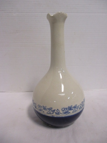 Ceramic White and Blue Bud Vase