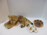 Clemson Lot - Stuffed Tiger, Tiger Paw Dish, and Tiger Head
