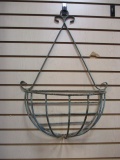 Painted Wrought Iron Hanging Plant Basket