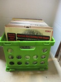 Crate of Vintage LP Records - Ray Charles, Joan Baez, James Brown, etc.
