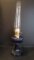 Cobalt Blue Electric Turn Key Oil Lamp with Aladdin Lox-On Chimney