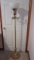 Vintage Torchiere Floor Lamp with Base Light and Marble Accents