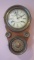 Vintage Bent Wood Regulator Wall Clock with Brass Accents