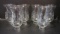 Six Clear Glass Etched Grape Cluster Hurricane Shades