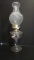 Clear Glass Oil Lamp with Clear Puffy Rose Chimney