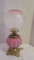 Pink Satin Glass Gone With the Wind Style Banquet Parlor Electric Lamp