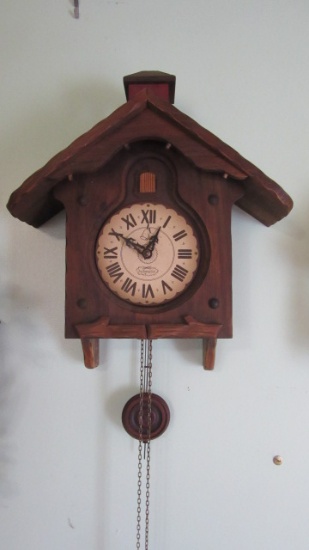 Vintage New England Clock Co. School House Cuckoo Clock