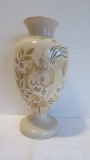 Handpainted Art Glass Urn Vase