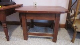 Hand Crafted Peg Construction Natural Cherry Accent Table