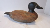 Vintage Handpainted T.W. Shell Signed Wooden Duck Decoy