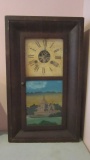 Antique Weight Driven Reverse Painted Shelf Clock