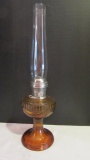 Undated 1974 Aladdin Amber Lincoln Drape Model C Burner Oil Lamp