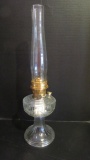 1992 Aladdin Clear Lincoln Drape No. 23 Burner Oil Lamp with Aladdin Lox-On Chimney