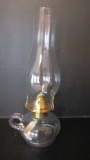 Clear Glass Finger Hold Oil Lamp made in England