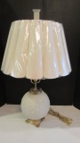 Vintage Aladdin Frosted Ball Vase Electric Lamp with Aladdin Alacite Precision Finial