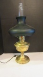 Electrified Aladdin Brass Model 8 Burner Oil Lamp with Aladdin Chimney and