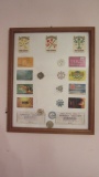 Framed and Mounted Casino Player's Cards, Poker Chips and Cashout Vouchers