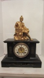 Vintage New Haven Clock Co. Roman Soldier Figural Mantle Clock