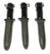 (3) US M4 Bayonets and M8A1 Scabbards for M1 Carbine 