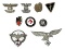 (9) Various German Nazi WWII Badges & Iron Cross Spanges