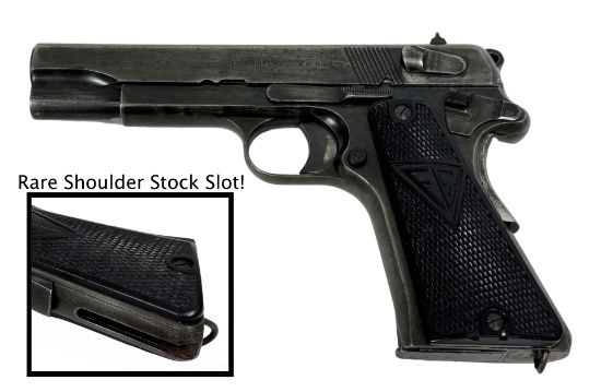 Rare Early Slotted WWII 3-Lever Nazi F.B. Radom VIS Mod P.35 9mm Semi-Automatic Pistol