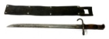 Japanese Type 30 Hooked Quillon Arisaka Bayonet w/ Italian Leather Sheath