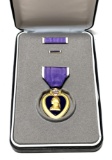 Cased Purple Heart Medal Awarded to Levy S. Aquilard
