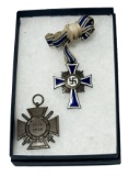 WWII German Nazi Silver Mother’s Cross & Hindenburg Cross by C.P.