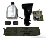 1945 Canteen, Vietnam 1911 Holster, M1 Cleaning Rod Case, Compass, and (2) Enbloc Clips