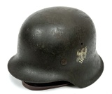 Original German WWII M42 Single Decal “ckl62” Heer Army Helmet w/ Liner & Chinstrap