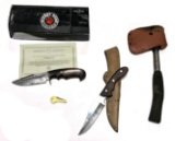 Bigcat Roar BC-7020- ROCKY Handmade Damascus Hunting Knife w/ CoA and Hatchet / Knife