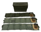 144rds. of .30-06 SPRG. Ammunition in Enbloc Clips and Bandoleers with Ammo Can
