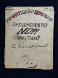 Handmade WWI 1914 Dated Paper Booklet: For what did our Hero Fight Democracy or Souvenirs?