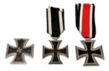 (3) German Nazi WWI and WWII Iron Cross Medals