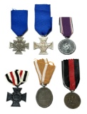 (6) German Nazi WWII Service and Campaign Medals