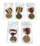 (5) US WWI & WWII US Medals