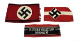 (3) German WWII Nazi Armbands