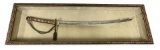 Interesting WWII 1941 Koa Isshin Mantetsu Railway Gunto Military Sword in Shadowbox Display