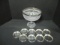 German Silverplated Rimmed Pedestal Centerpiece and Nine Sterling