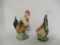 Vintage Handpainted Pottery Rooster Planters