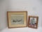 Framed 1942 and 1998 Photo of Military Pilots and Framed Thunderbolt Fighter