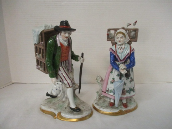 Pair of Vintage Sitzendorf Porcelain Figurines