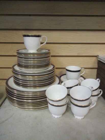 59 Pieces Lenox "Federal Cobalt China - Plates, Cups and Saucers
