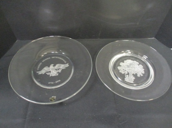 Signed and Numbered "Bicentennial 1976" Glass Platter and "Sons of Liberty"