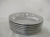 Eight Wilton Pewter Divided Plates