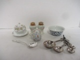 Silver-over-Copper Hummingbird Measuring Spoon Set, Porcelain