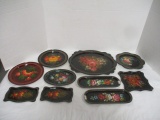 Grouping of Handpainted Russian Metal Trays