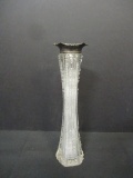 Cut Crystal Vase with Sterling Silver Rim