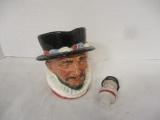 Wade Beefeater Gin Porcelain Ironstone Bottle Stopper and 1946 Royal Doulton